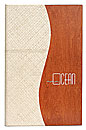 Wood Menu Cover With Die-Cut Wallpaper Spine, Silk Screened Logo    Holds Two 8.5x14 Inserts
