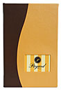 Padded Cover with Cover Tip-in Logo Die-Cut Wave Spine Holds Two 8.5x14 Inserts
