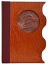 Die-Cut Wood Cover  with Copper Tip-in Logo