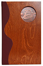 Solid Wood Cover with Copper Tip-in Logo and Die-Cut Sail Cloth Spine