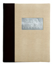 aluminum tip-in menu cover with wrapped spine.