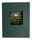 non-padded 4 panel bookstyle dinner menu cover with laminated 4 color tip-in logo. click on image to view interior photo.
