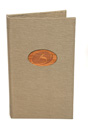 3 ring menu cover with custom laser etched wood tip-in logo. Click on image to see interior photo.