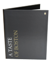Printed room service menu cover with interior pocket and laminated for protection. Click on image to view interior photo.