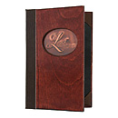 Wood Menu Cover   With Copper Logo  Holds Two 8.5x14 Inserts